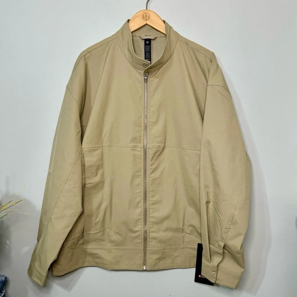 Lululemon Men’s Twill Full Zip Moto Jacket Compass Khaki XL NWT - Picture 2 of 12